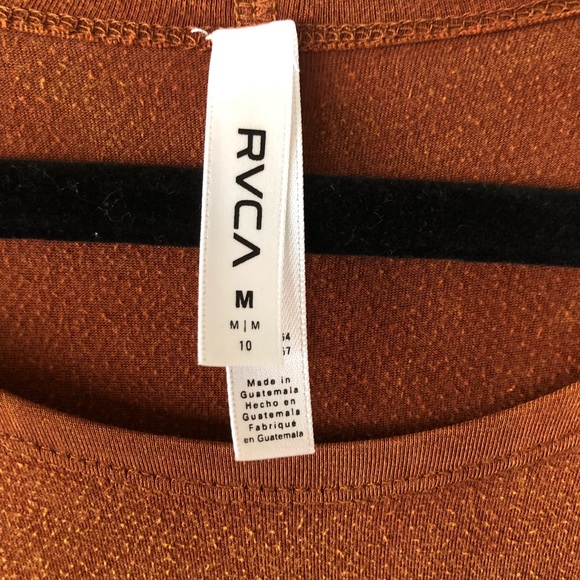 RVCA Rust Orange Distressed Shift Dress Size 10 - Picture 5 of 7
